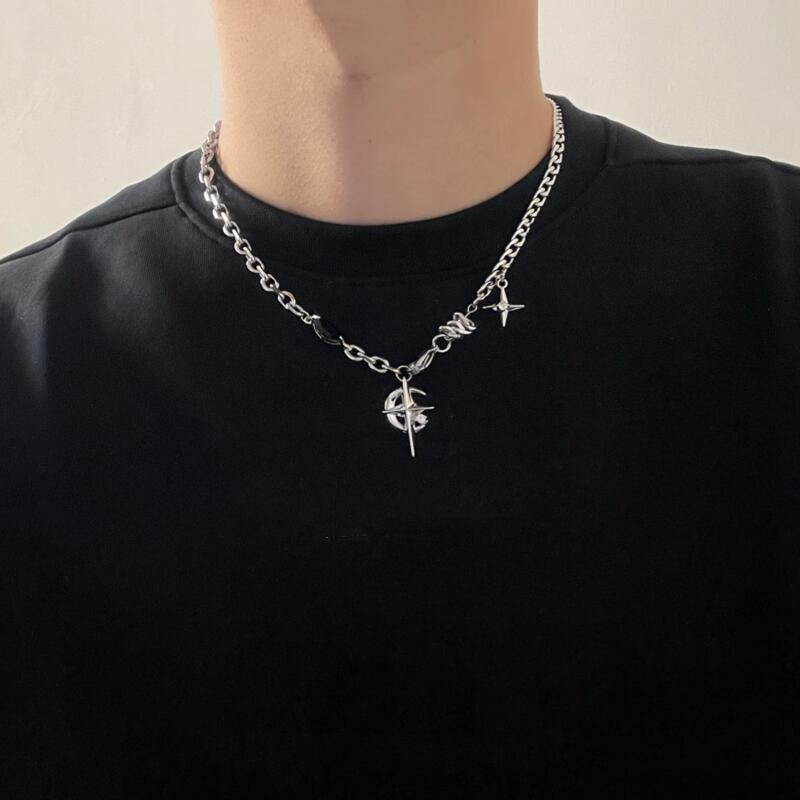 2023 koreański mody Goth Punk  – Men Accessories Neck Chain recenzja i cena